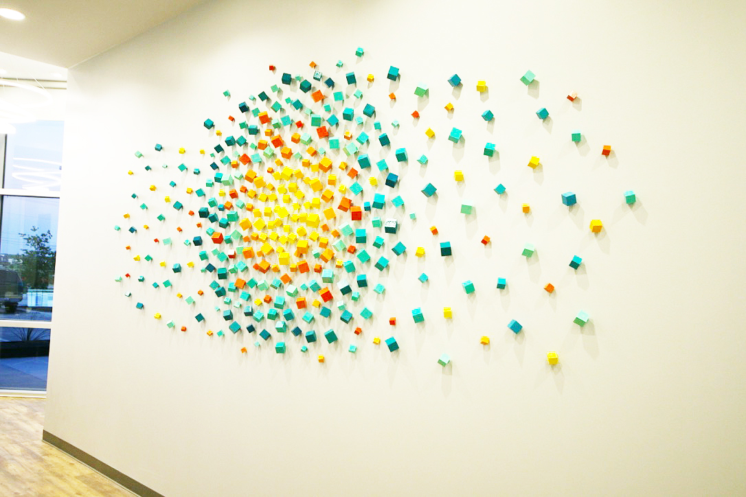 Lobby Art | Commercial Office Wall Art | 3D Installation Art | Rosemary Pierce Modern Art